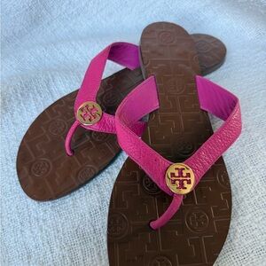Tory Burch Pink and Brown Sandals